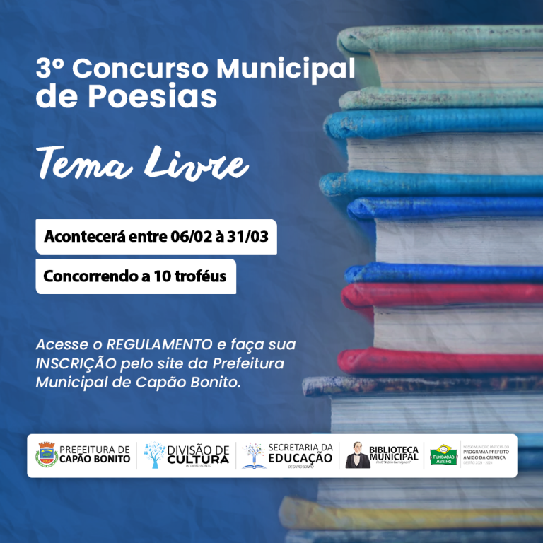 Concurso Municipal De Poesia Prefeitura Municipal De Cap O Bonito