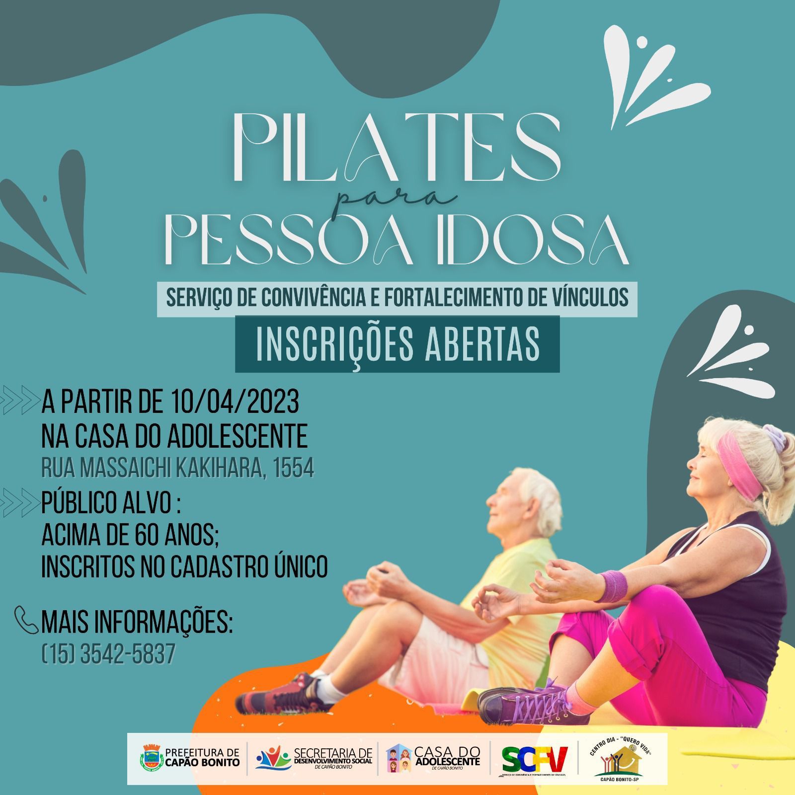 Aula aberta de Pilates na segunda-feira