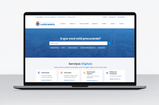 Portal da Prefeitura de Capão Bonito recebe atualização e está com novo visual