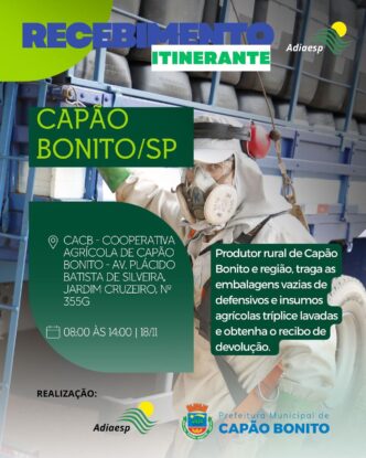 Prefeitura e Adiaesp realizam mais uma ação sustentável de coleta de embalagens agrícolas 