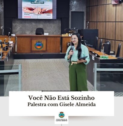 Palestra “Você Não Está Sozinho” aborda saúde mental e solidariedade na Câmara Municipal
