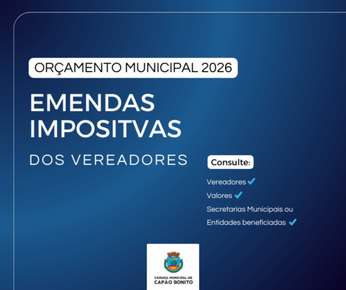 Câmara de Capão Bonito Pública consulta de emendas parlamentares