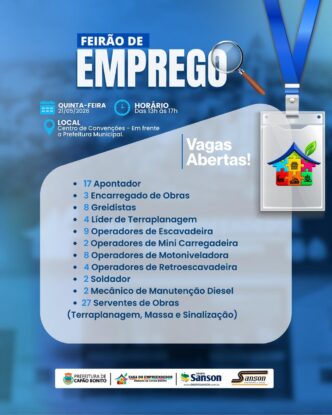 Feirão de Empregos oferecerá mais de 80 vagas com contratação imediata em Capão Bonito