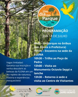 Um Dia no Parque 2026 – Floresta Nacional de Capão Bonito