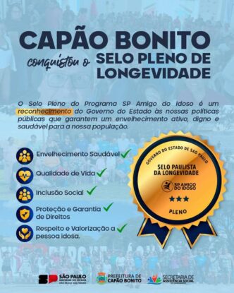 Capão Bonito conquista o Selo Pleno de Longevidade e se destaca nas políticas públicas para a pessoa idosa