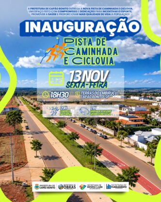 Prefeitura de Capão Bonito inaugura Pista de Caminhada e Ciclovia do Terras do Embiruçu no dia 13 de novembro